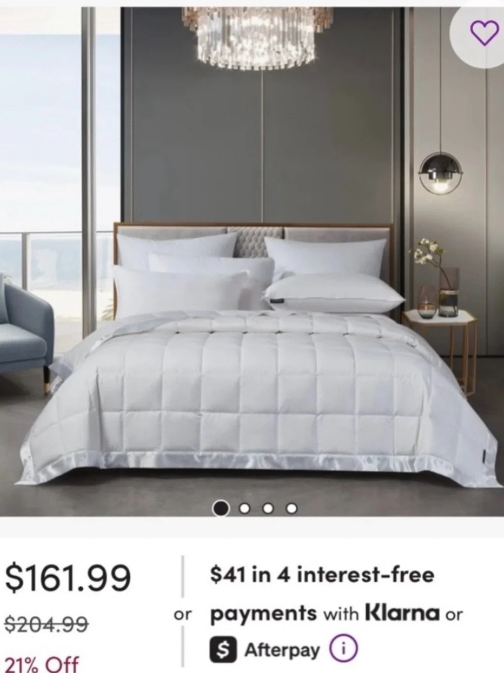 Queen Lightweight White Goose Down Comforter Satin Edge Cream Color 90”x90”